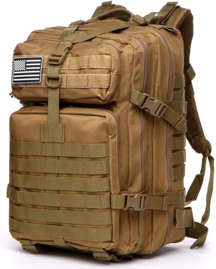 GUJOIN Sac À Dos Tactique 50 Litres - Grande Capacité Système MOLLE Militaire Imperméable Idéal Pour Urgences De 3 Jours Chasse Randonnée Et Camping Sac À Dos Pour De Plein Air Kaki