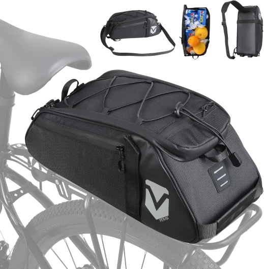 VERTAST Sac de Porte-Bagages Sacoche de Coffre de vélo Sac à Dos à bandoulière Arrière de Vélo Sac de Siège de Porte-vélos Sacoche de Vélo pour Porte-Bagages Étanche, noir5